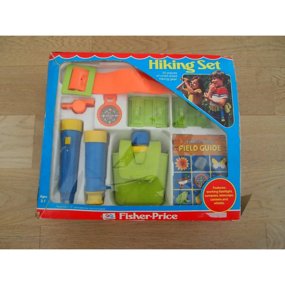 Fisher Price Hiking Set 10 Piece Adventure Gear Kids Field Guide Canteen Whistle